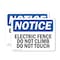 Signmission Electric Fence Do Not Climb Do Not Touch OSHA Notice Sign, Vinyl Decal, 14in W x 10in L, 2PK OS-2PACK-NS-D-1014-L-11622 - alternate 1